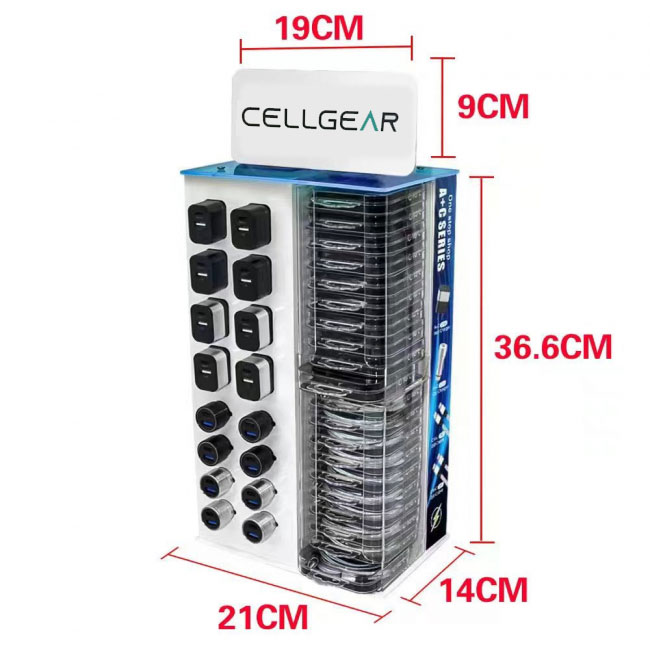 CellGear Cable/Charger Display - Type C (72 PCS)