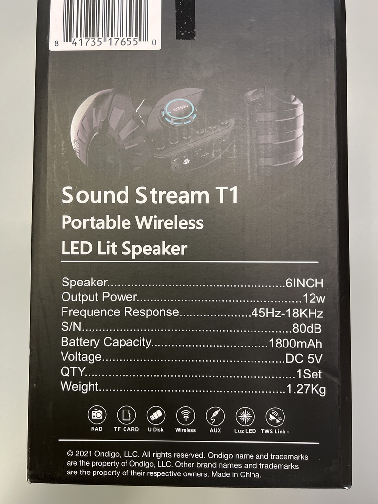 Indigo Sound Stream T1 Bluetooth Speaker with Mic