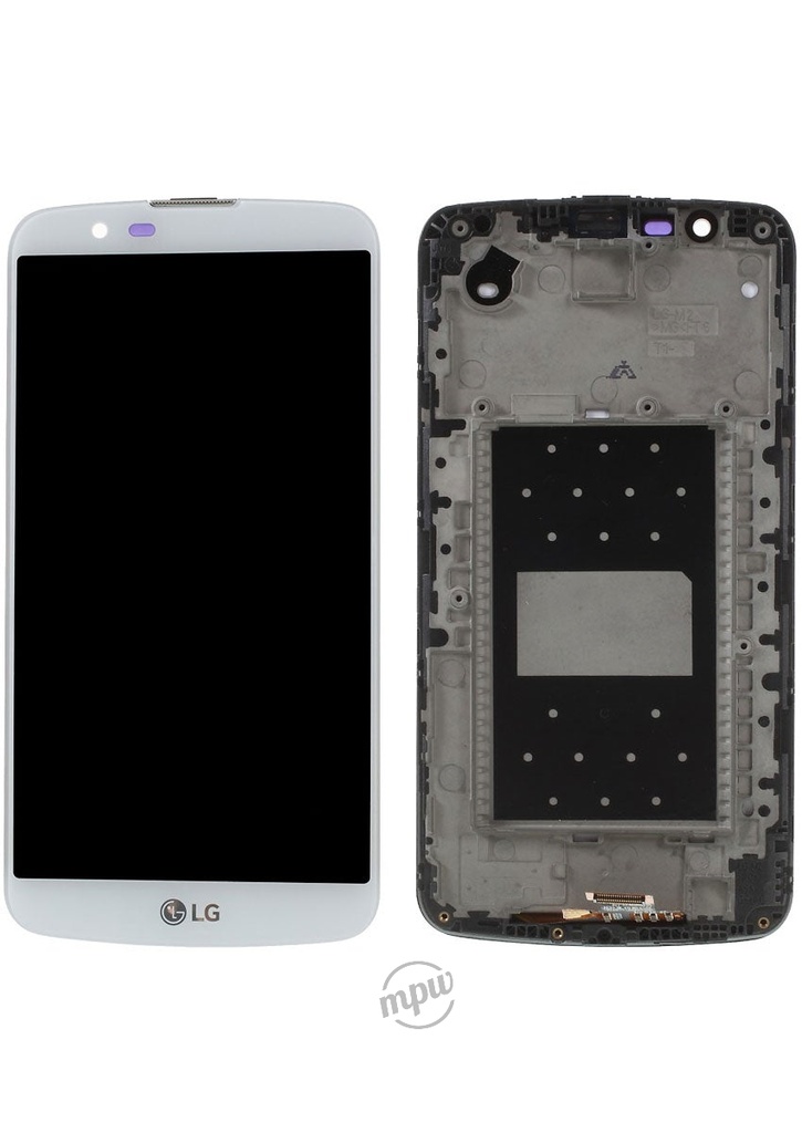LG K10 (2016) LCD Assembly w/Frame - White
