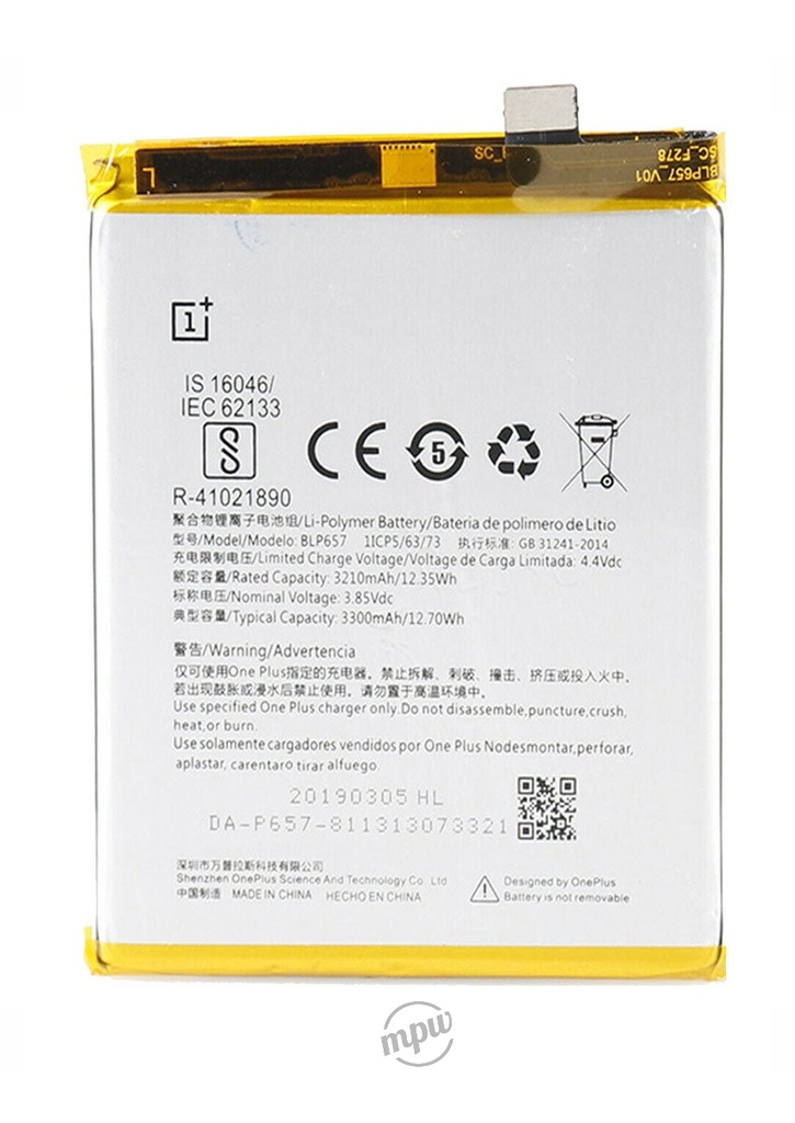 Replacement Battery for OnePlus 6 (BLP657)