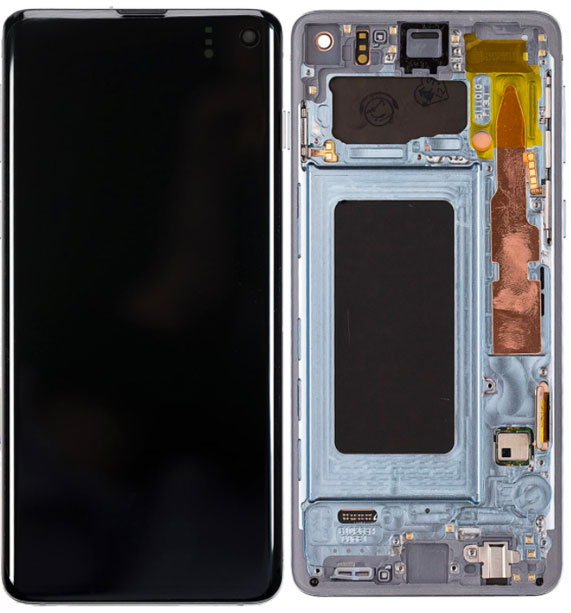 Samsung S10 LCD Replacement w/Frame - Blue