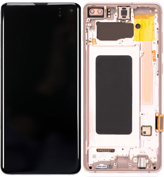 Samsung S10 Plus LCD Replacement W/Frame - Pink