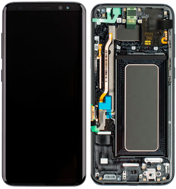 Samsung S8 LCD Replacement W/Frame - Black