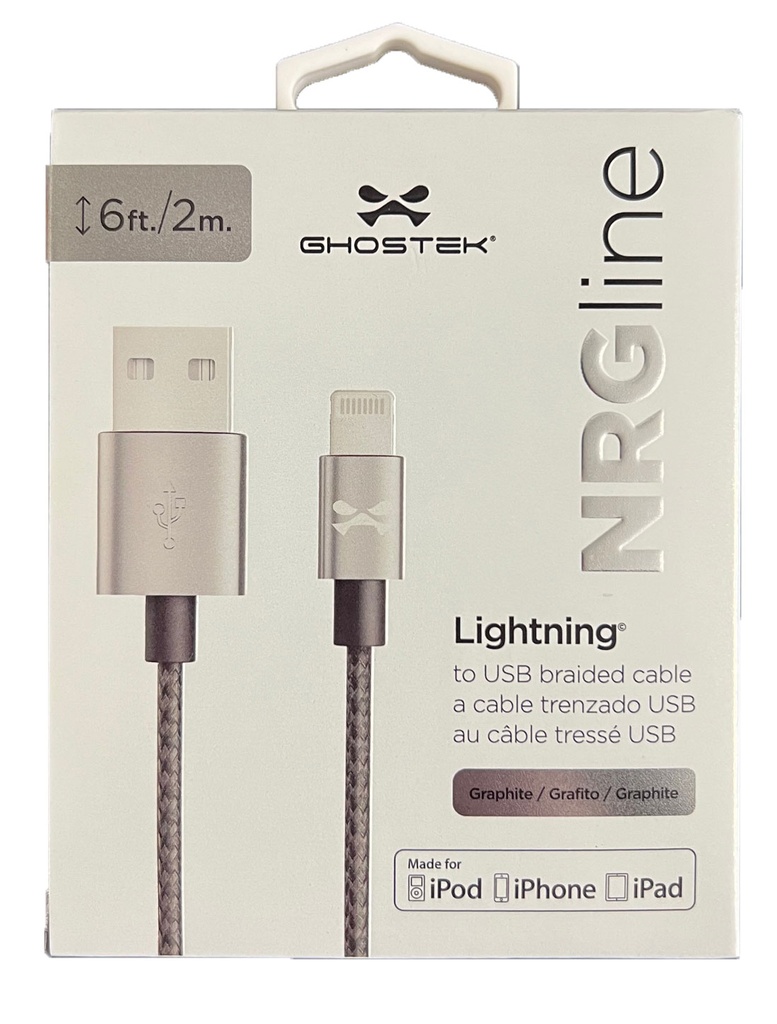 [2m lightning cable ghostek] Ghostek NRGline Lightning USB Cable (6ft)